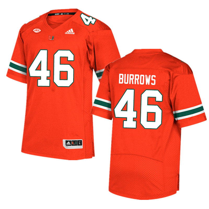 Adidas Miami Hurricanes #46 Suleman Burrows College Football Jerseys Sale-Orange - Click Image to Close
